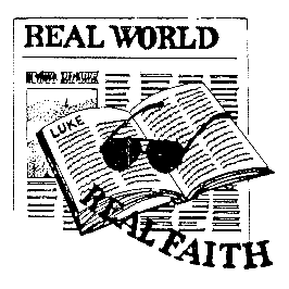 [Open Bible on newspaper]